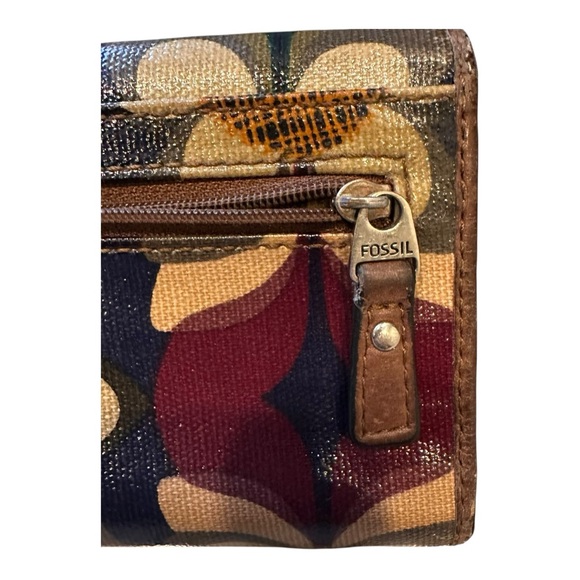 Fossil Women's Floral Wallet - Blue and Brown - Picture 12 of 12